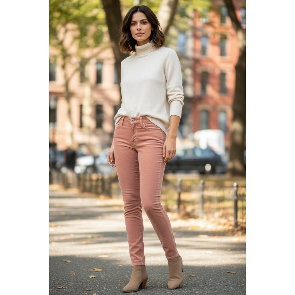 AG Adriano Goldschmied The Legging Super Skinny Corduroy Pants Rose Pink 25R